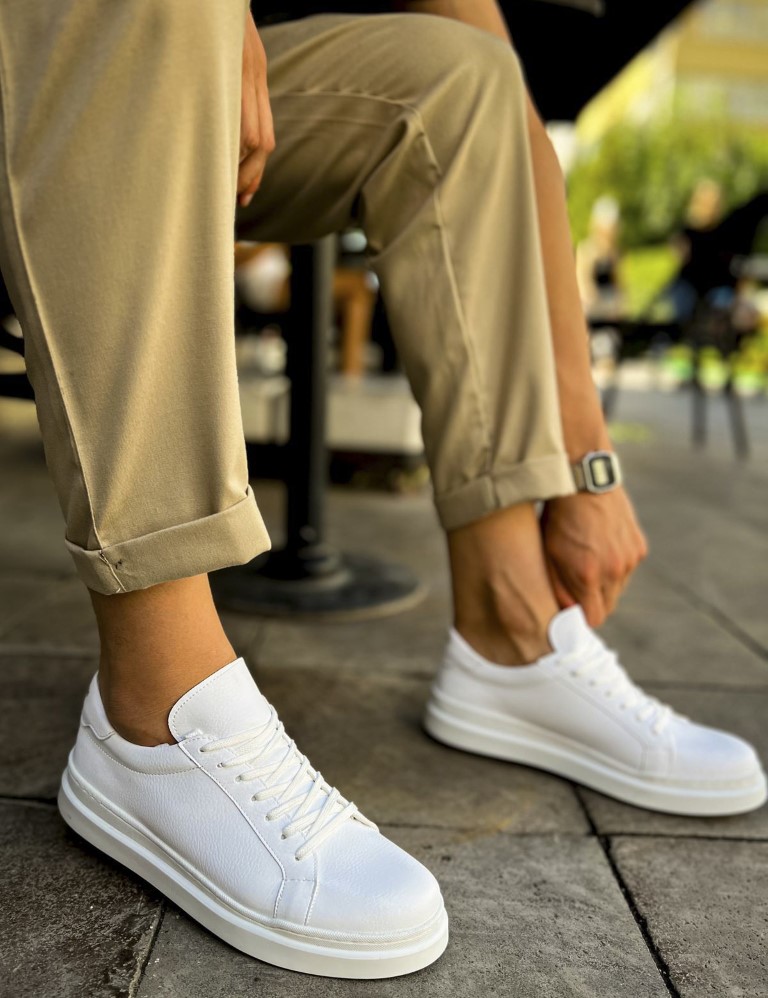CHEKICH Ανδρικά λευκά Sneakers με λαστιχένια σόλα CH979A